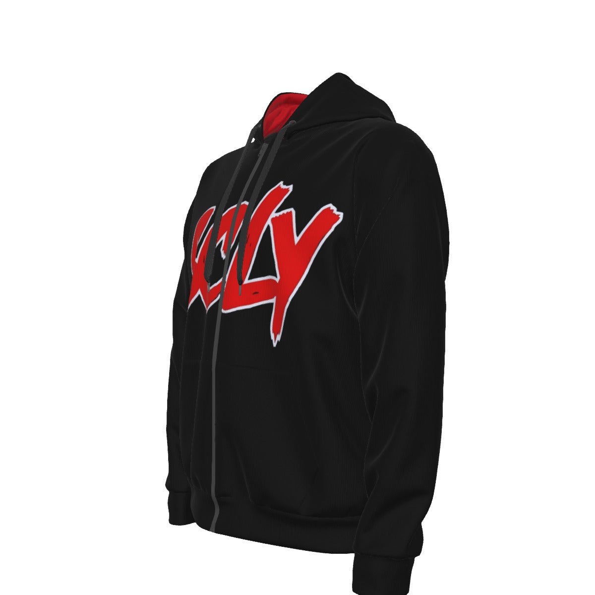 All-Over Print Unisex Zipper Hoodie With Black Lining