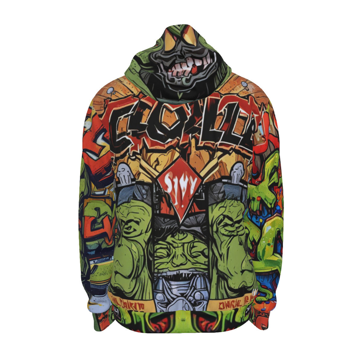 All-Over Print Unisex Zipper Hoodie With Black Lining