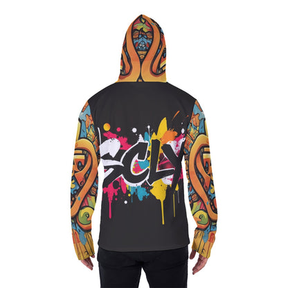 All-Over Print Men's Heavy Fleece Hoodie With Mask