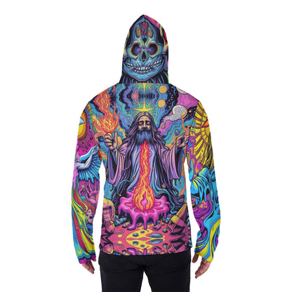 All-Over Print Men's Heavy Fleece Hoodie With Mask