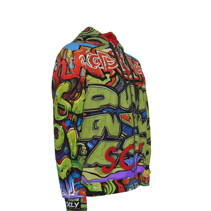 All-Over Print Unisex Zipper Hoodie With Black Lining