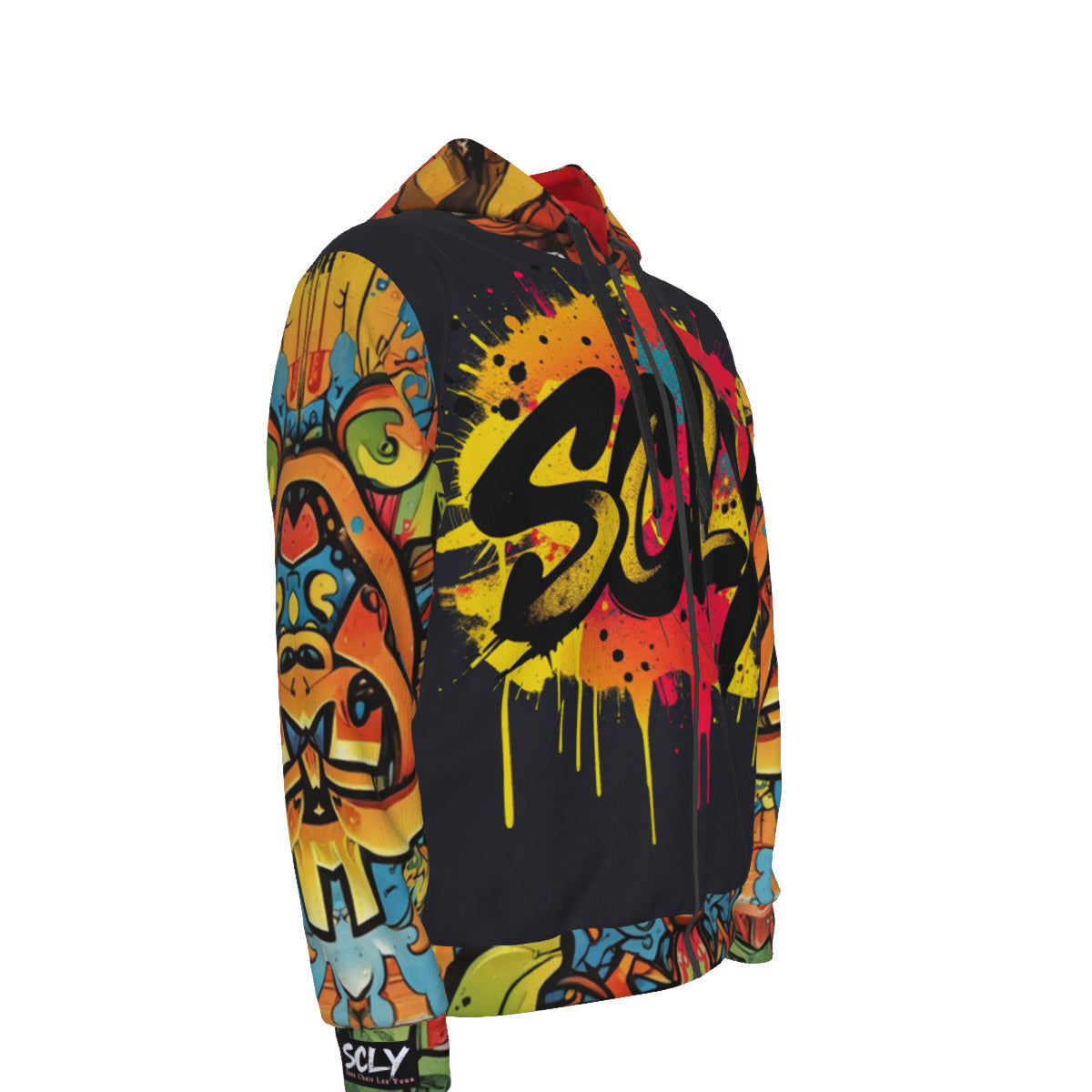 All-Over Print Unisex Zipper Hoodie With Black Lining