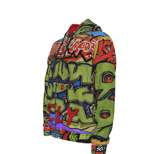 All-Over Print Unisex Zipper Hoodie With Black Lining